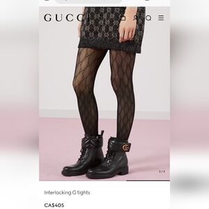 Gucci Black Patterned Tights